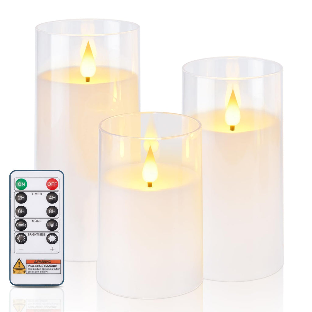 Homemory Acrylic Flameless Candle Set for Party Decor