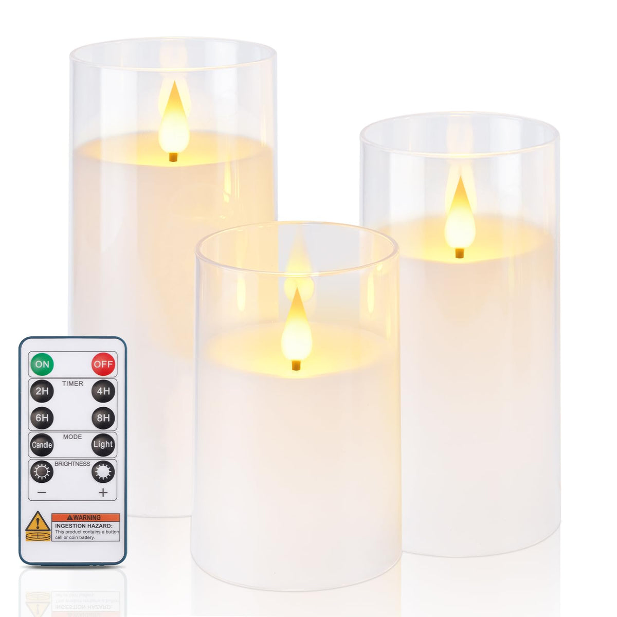 Homemory Acrylic Flameless Candle Set for Party Decor