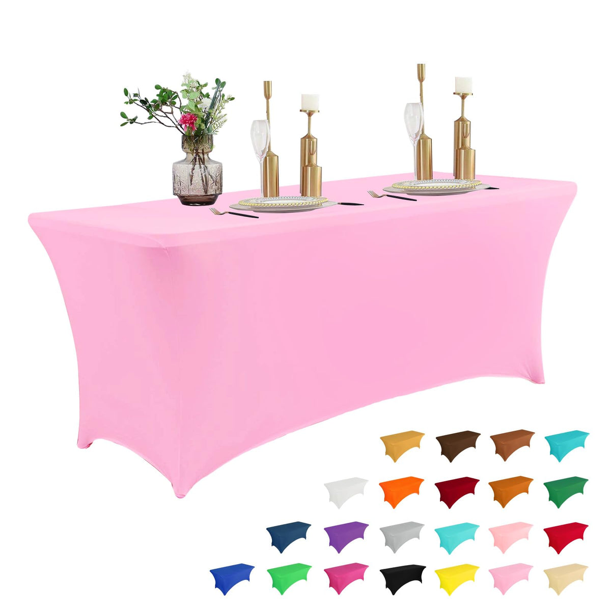 6-Foot Stretch Black Table Cover for Parties & Events