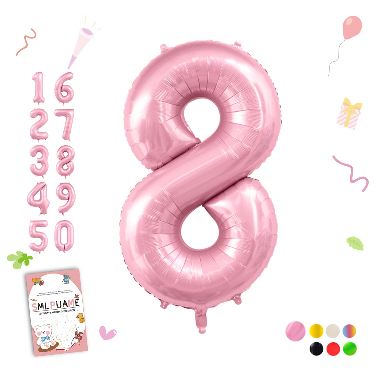 40-Inch Jumbo Foil Number Balloon for Birthday Parties