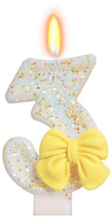 Bow-Shaped Birthday Candle for Cakes & Party Decor