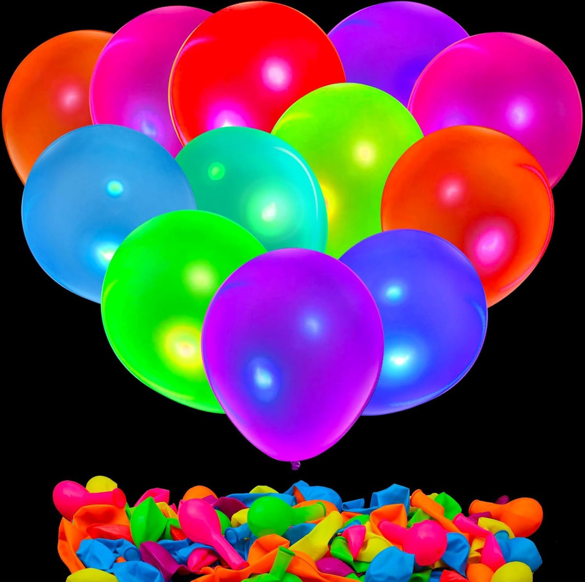 UV Neon Glow Balloons for Blacklight Parties & Events