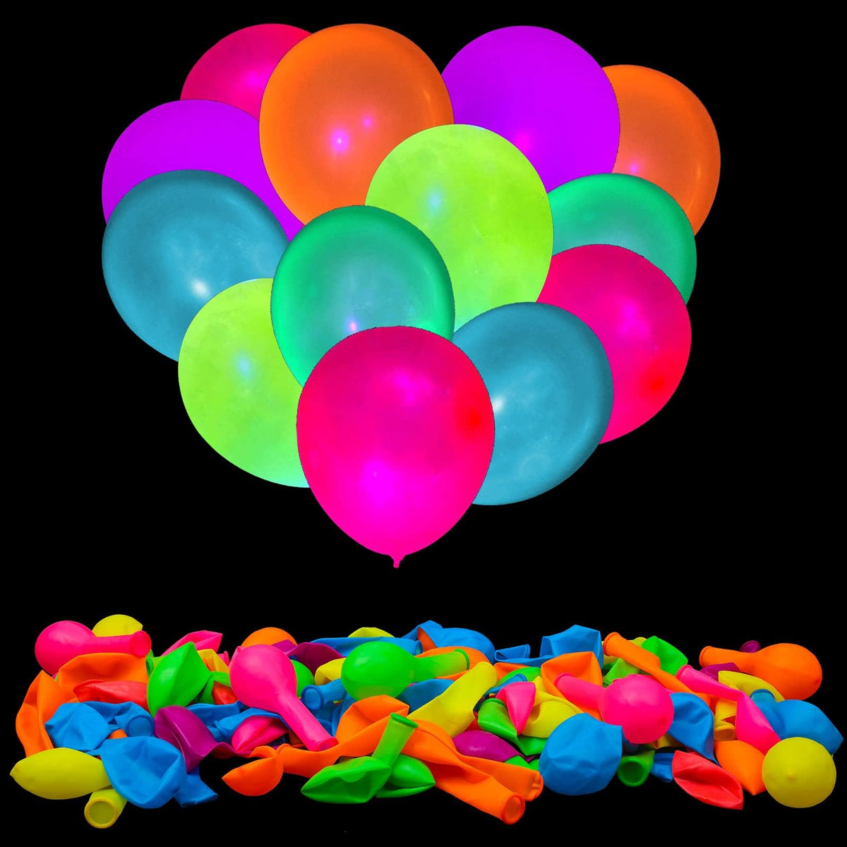 UV Neon Glow Balloons for Blacklight Parties & Events