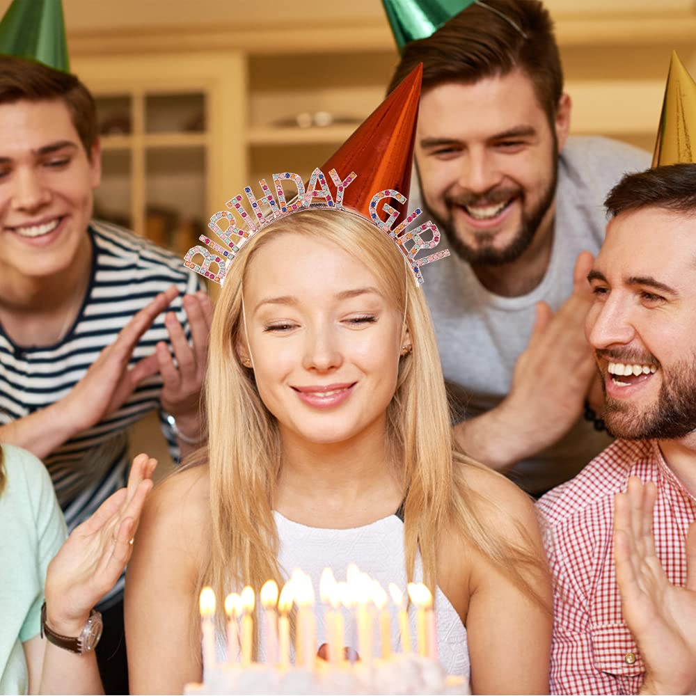 Birthday Girl Tiara Crown Headband for Women’s Parties