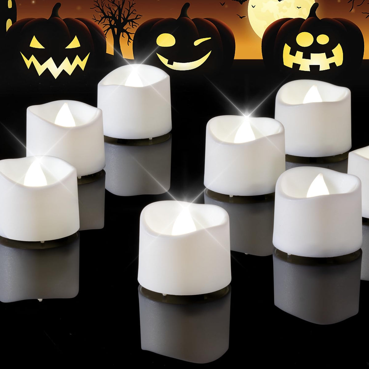 Battery-Operated Flameless Tea Light Candles, 200+ Hours