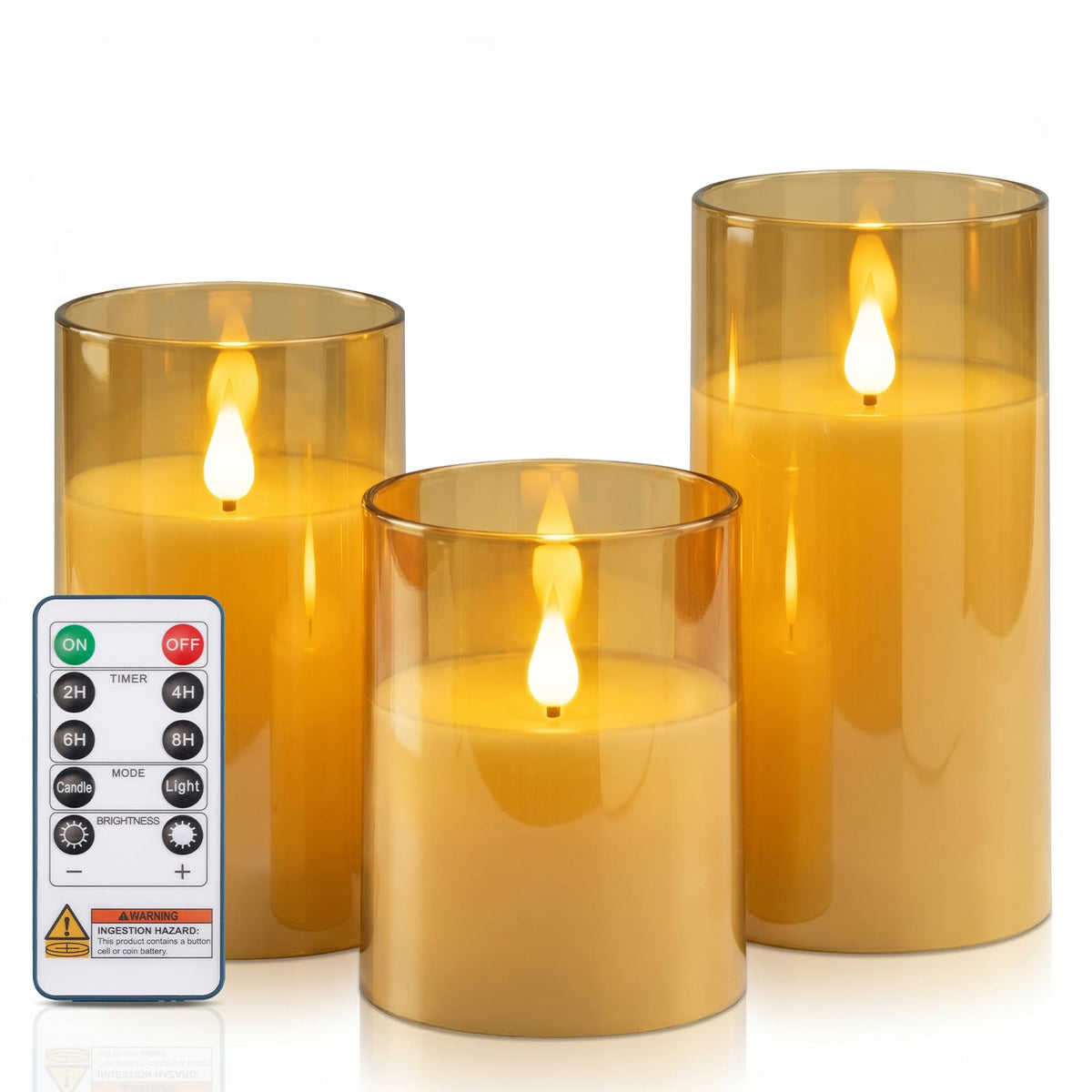 Homemory Acrylic Flameless Candle Set for Party Decor
