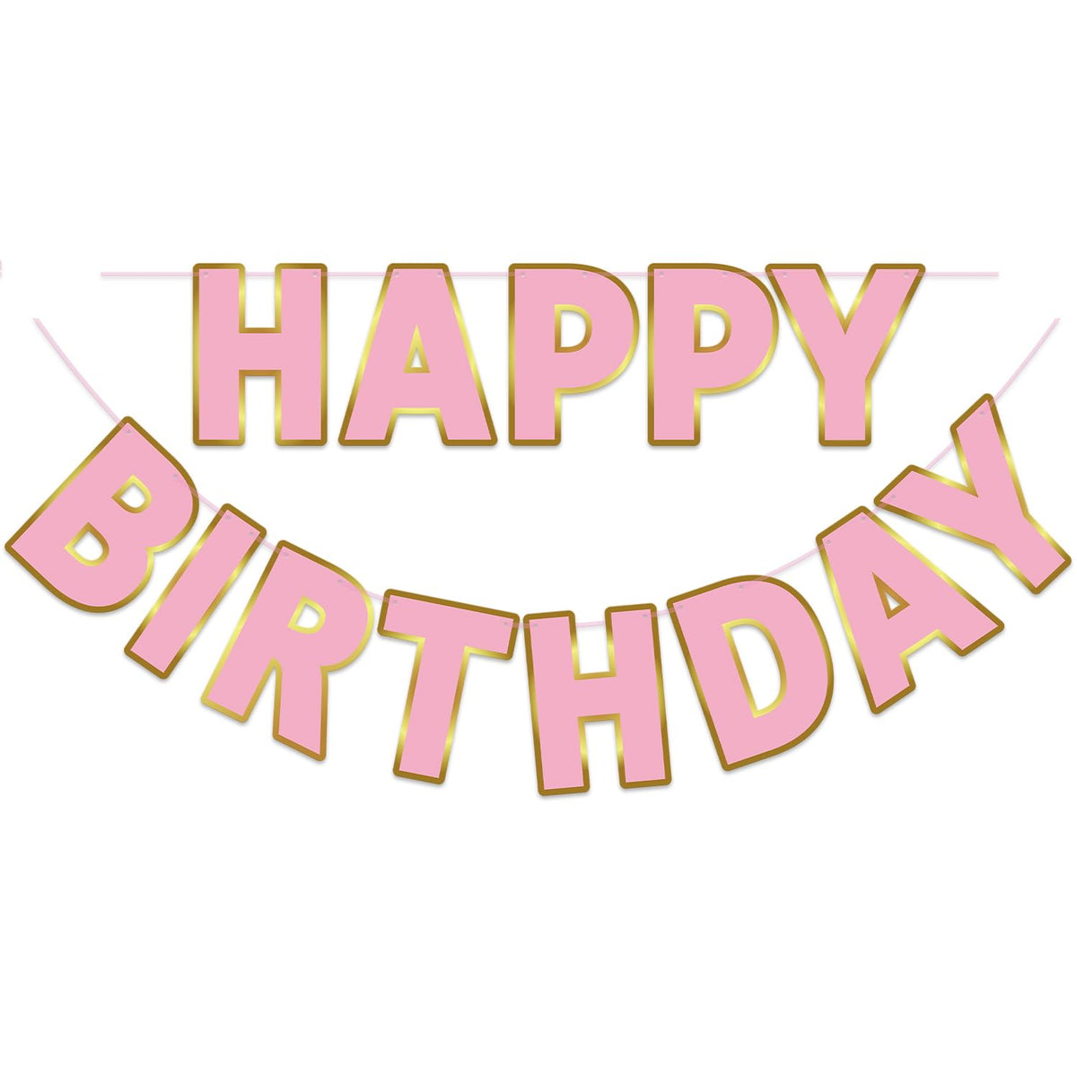 Pre-Strung Happy Birthday Banner for Party Decorations