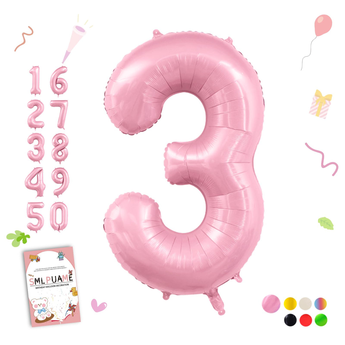 40-Inch Jumbo Foil Number Balloon for Birthday Parties