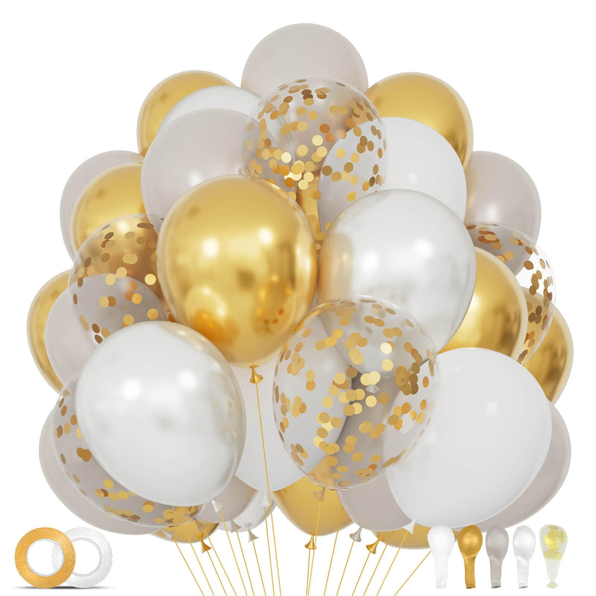 68-Piece 12-Inch Balloon Kit with Ribbons for Parties