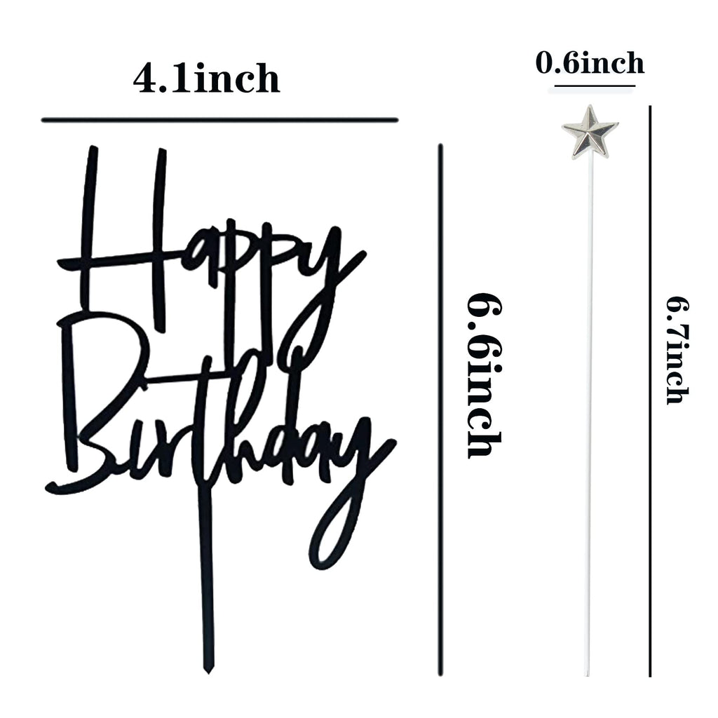 Happy Birthday Star Cake & Cupcake Topper Decoration Set