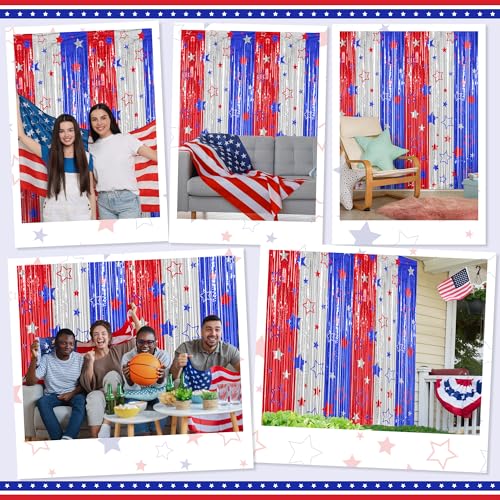 Colorful Foil Fringe Backdrop Curtain for Party Photos