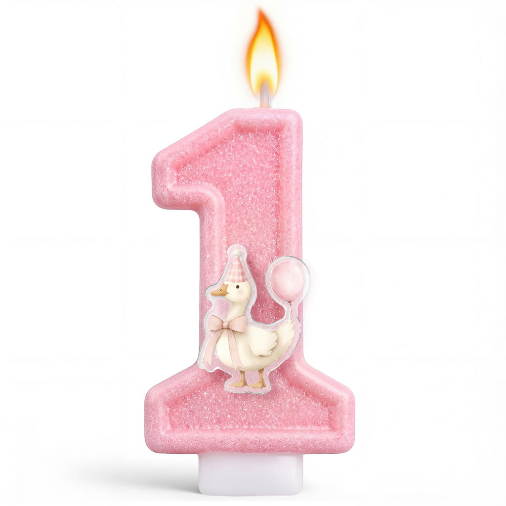 Strawberry Number 1 Candle for First Birthday Cakes