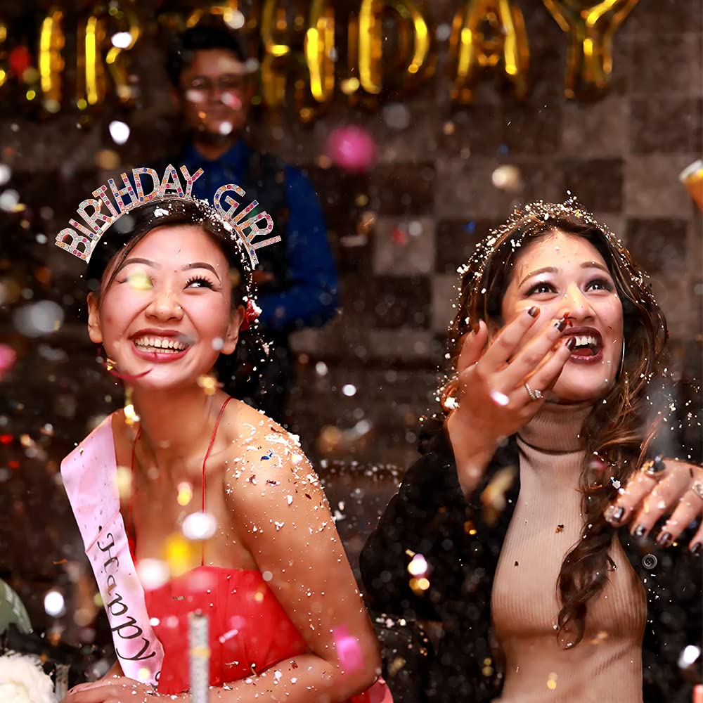 Birthday Girl Tiara Crown Headband for Women’s Parties