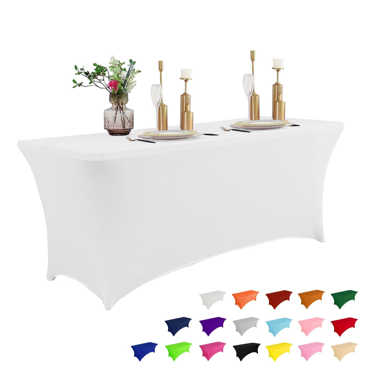 6-Foot Stretch Black Table Cover for Parties & Events
