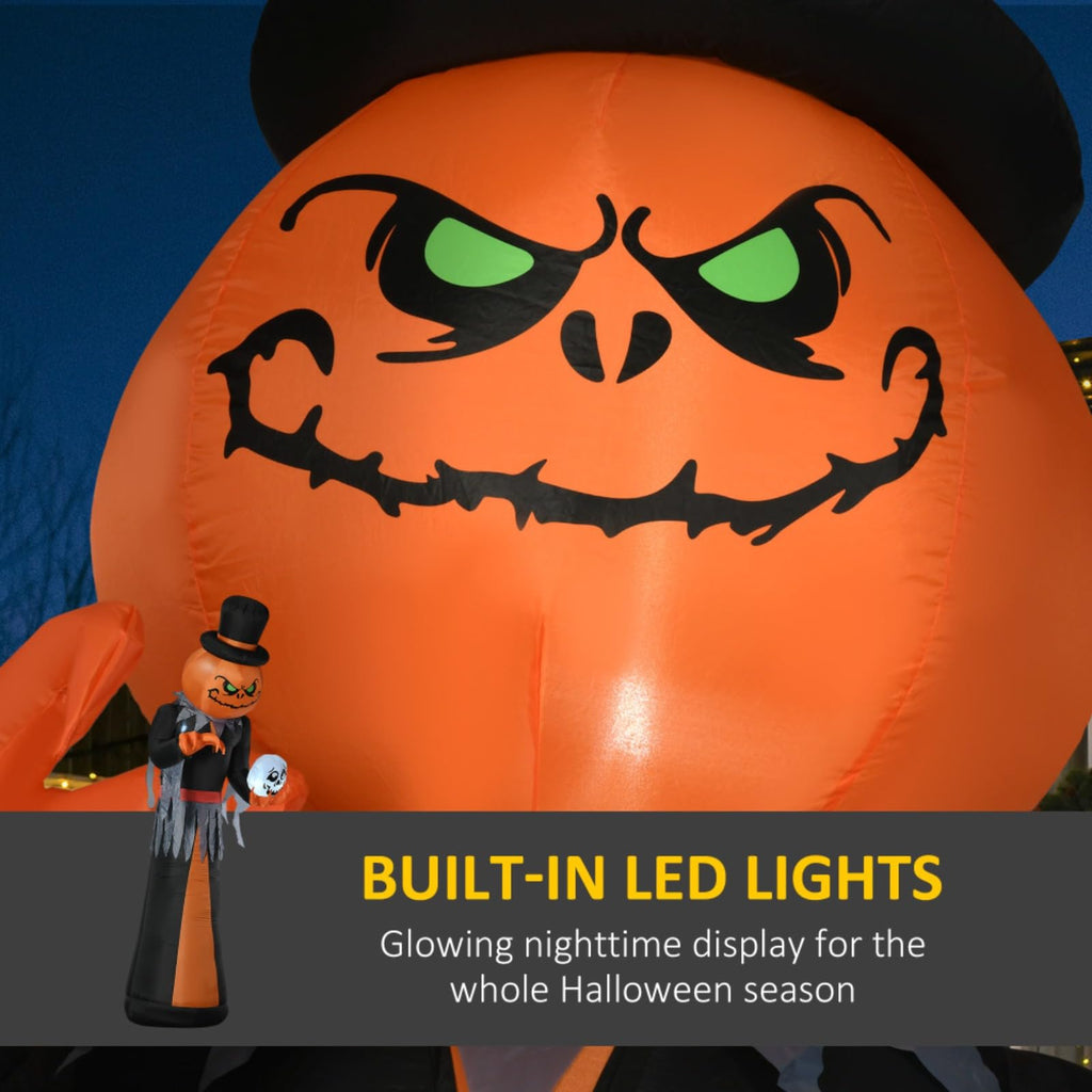 12-Foot Halloween Inflatable Skull Reaper Arch with LED Lights