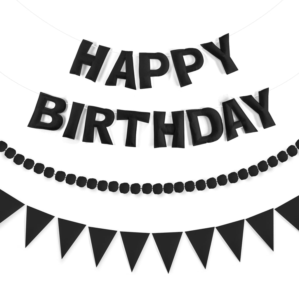 3-Piece Pre-Strung 3D Happy Birthday Banner Set