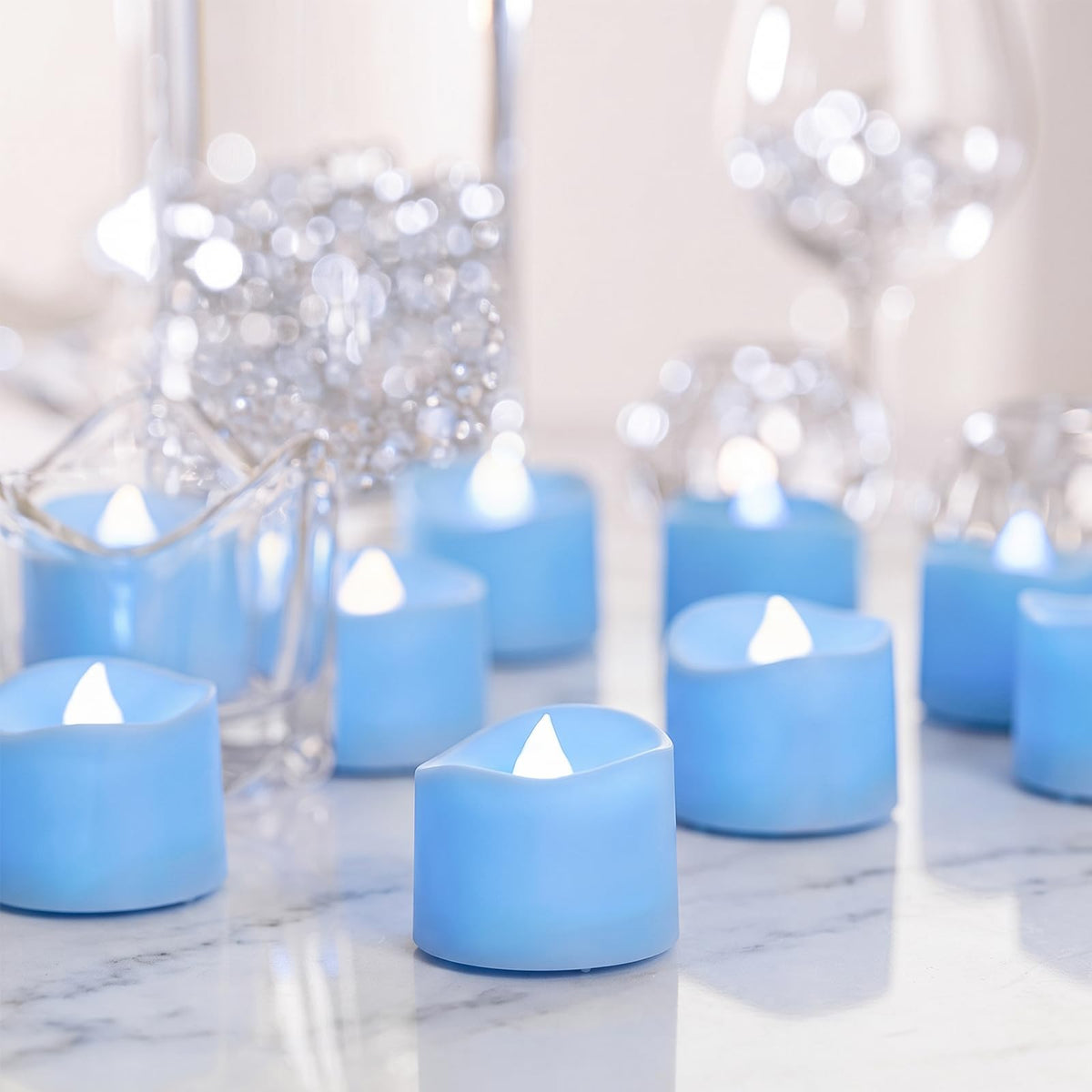 Battery-Operated Flameless Tea Light Candles, 200+ Hours
