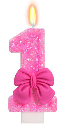 Bow-Shaped Birthday Candle for Cakes & Party Decor