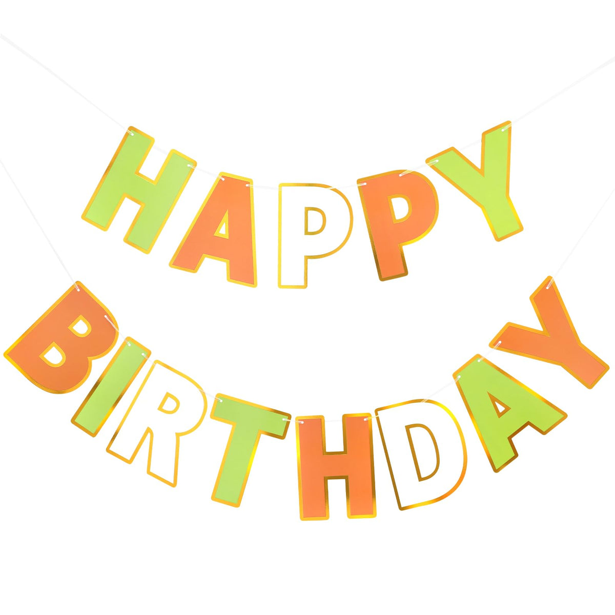 Pre-Strung Happy Birthday Banner for Party Decorations
