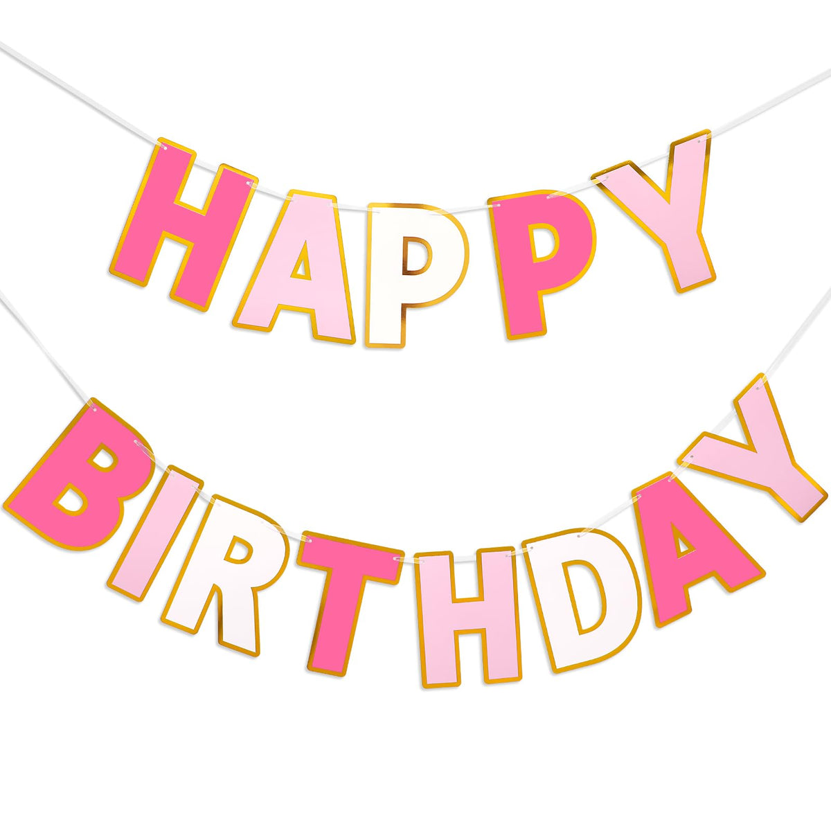 Pre-Strung Happy Birthday Banner for Party Decorations