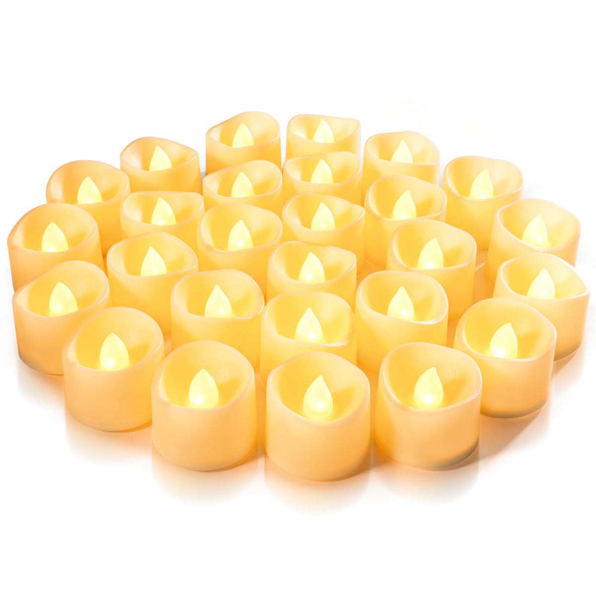 Battery-Operated Flameless Tea Light Candles, 200+ Hours