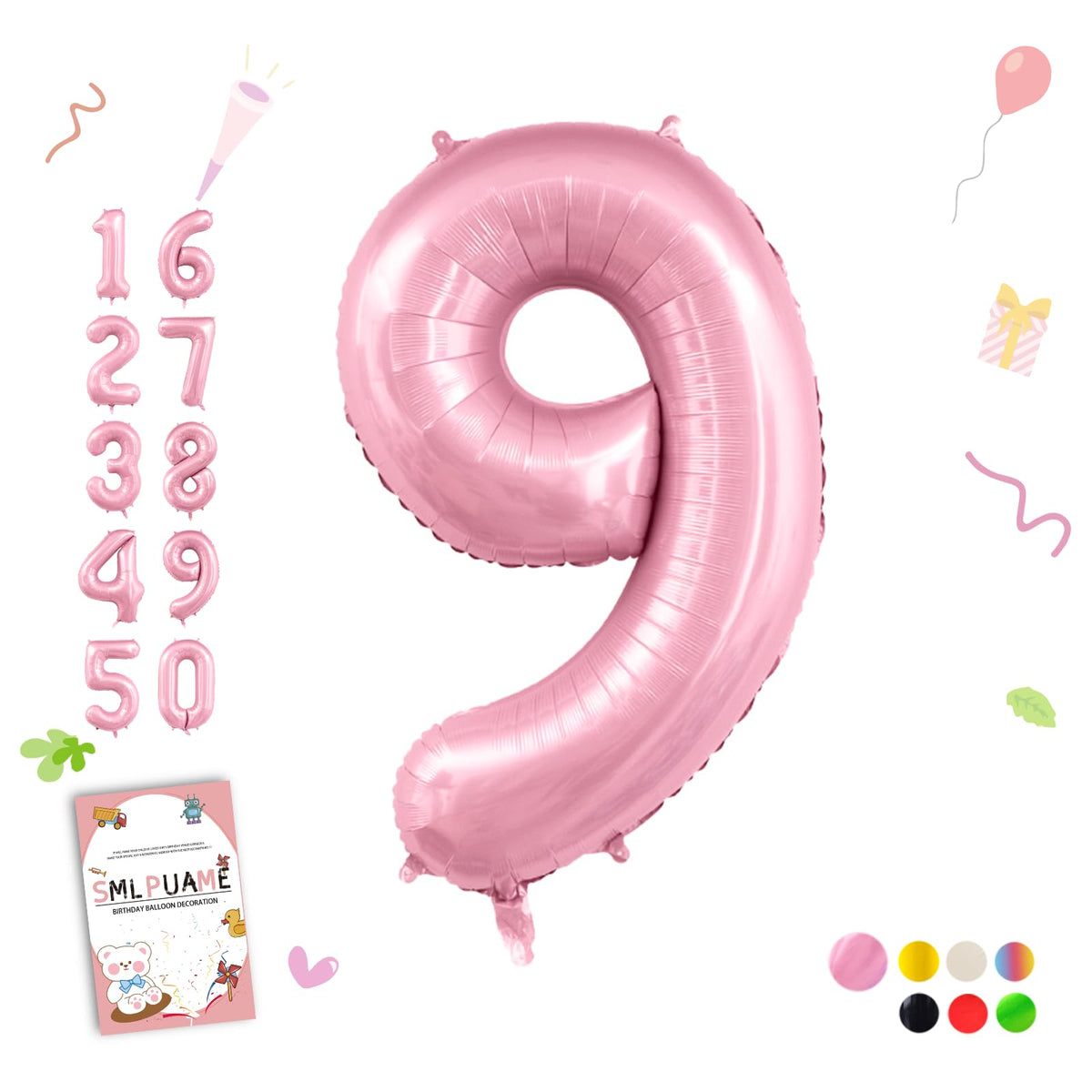 40-Inch Jumbo Foil Number Balloon for Birthday Parties