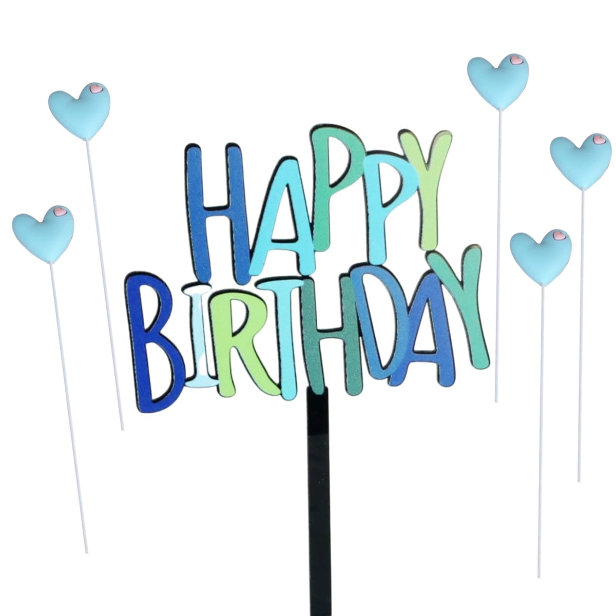 Happy Birthday Star Cake & Cupcake Topper Decoration Set