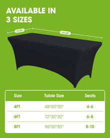 2-Pack Fitted Spandex Tablecloths for Parties & Events