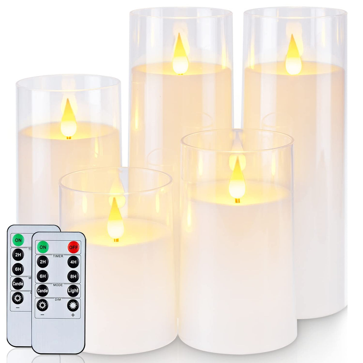 Homemory Acrylic Flameless Candle Set for Party Decor
