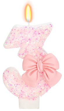 Bow-Shaped Birthday Candle for Cakes & Party Decor