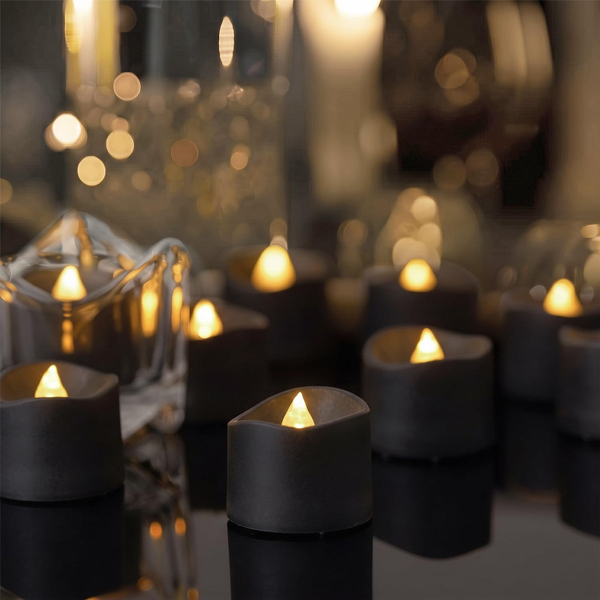 Battery-Operated Flameless Tea Light Candles, 200+ Hours