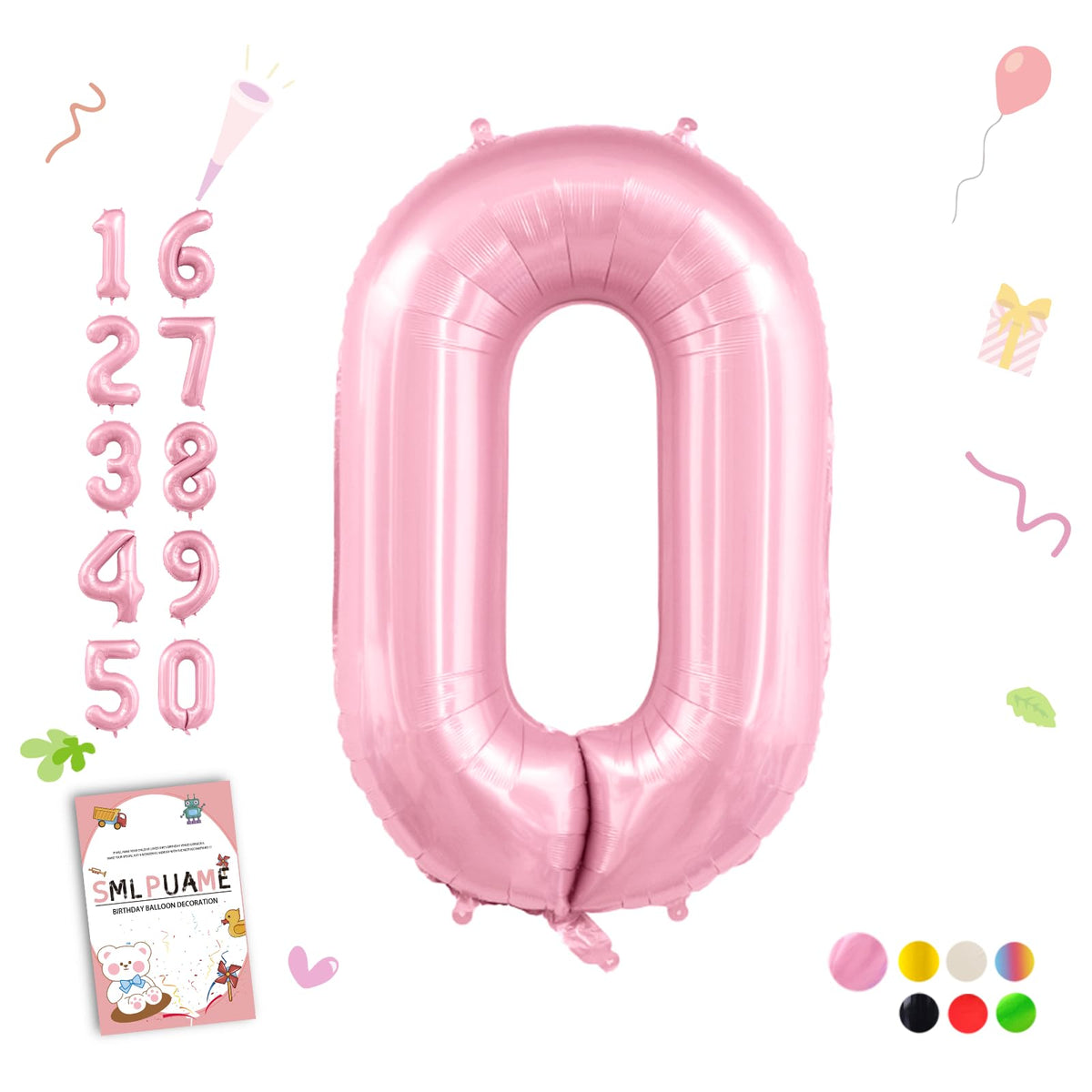 40-Inch Jumbo Foil Number Balloon for Birthday Parties