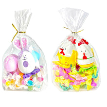 Clear Stand-Up Cellophane Gift Bags with Ties for Party Favors