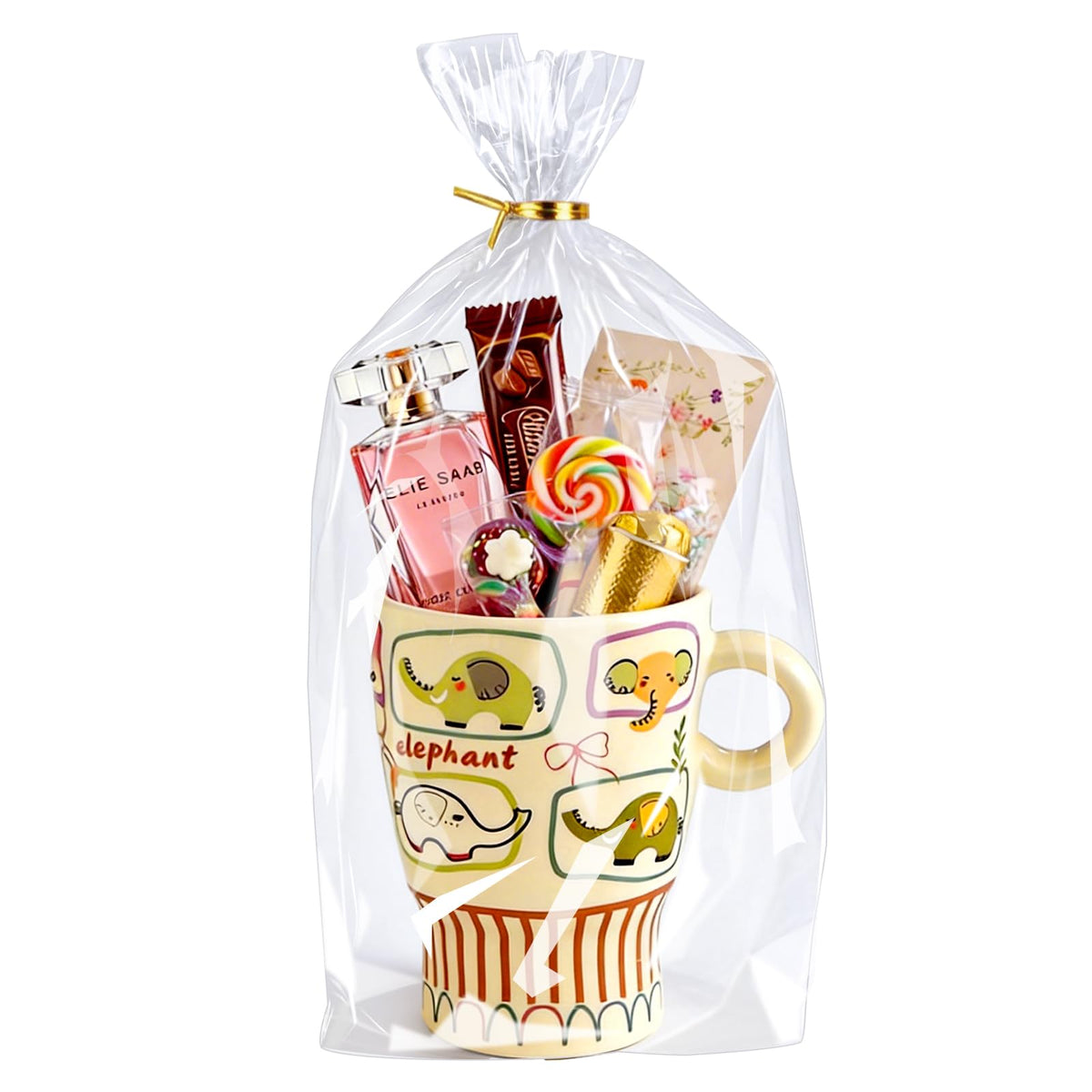Clear Stand-Up Cellophane Gift Bags with Ties for Party Favors