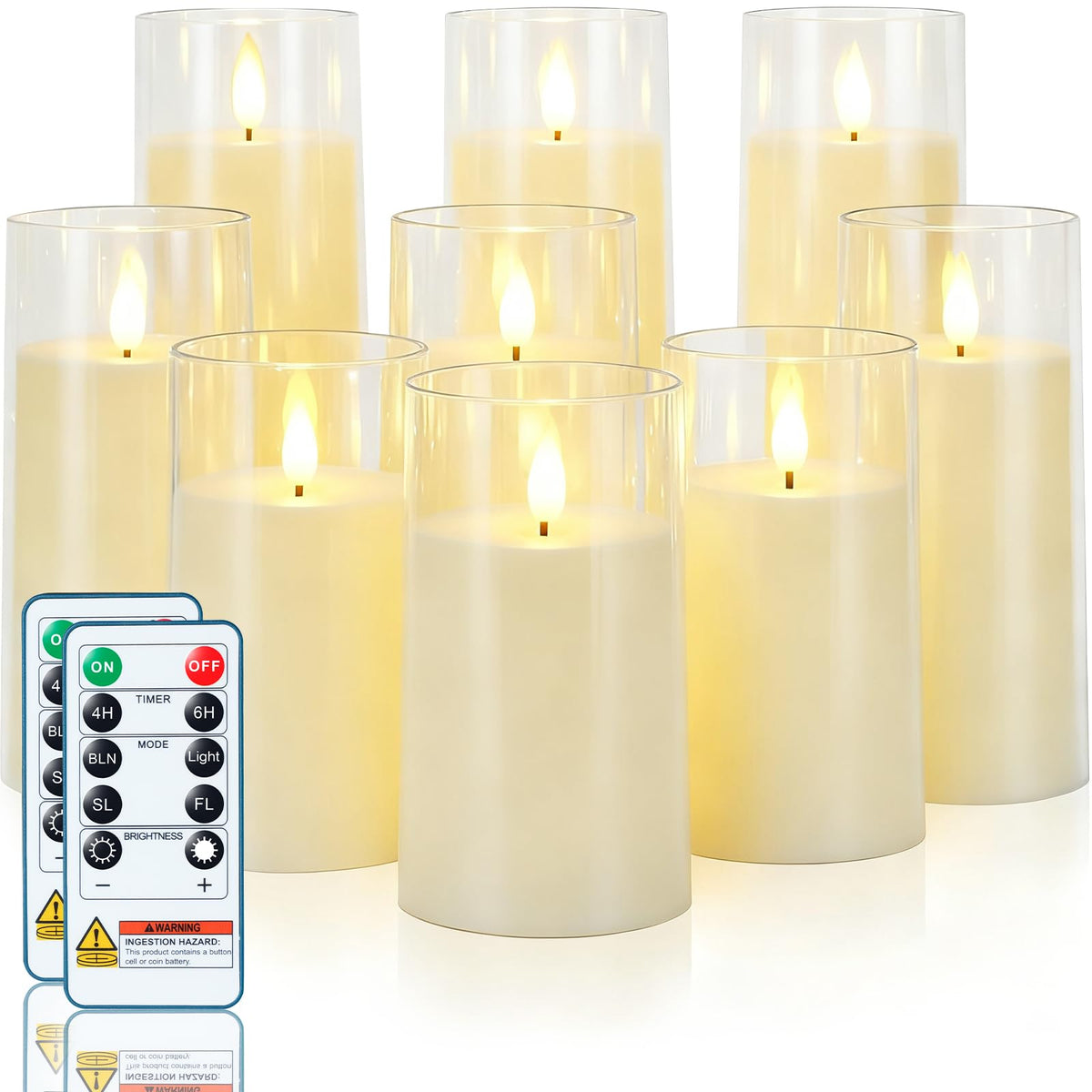 Homemory Acrylic Flameless Candle Set for Party Decor