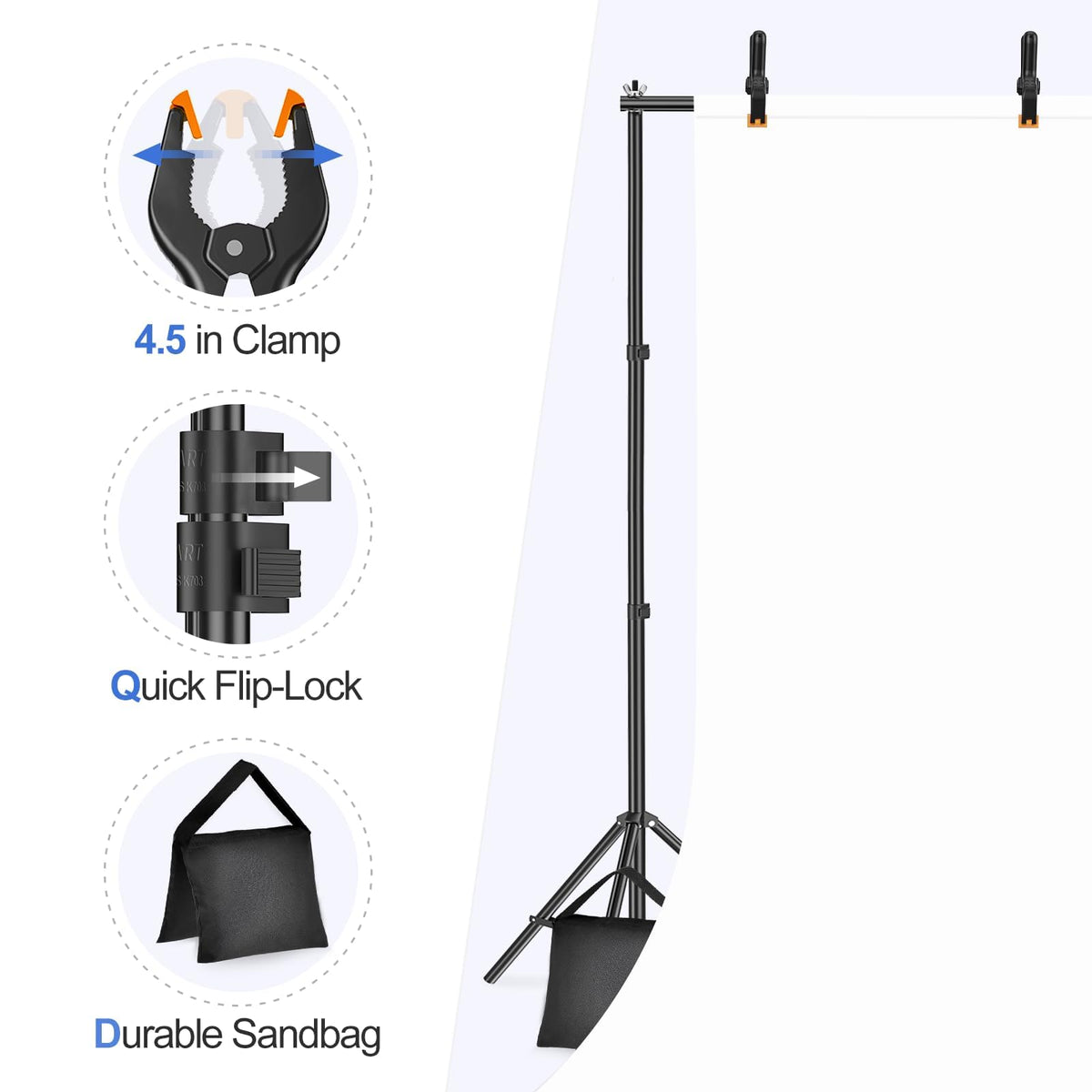 Adjustable Backdrop Stand for Parties & Photo Shoots