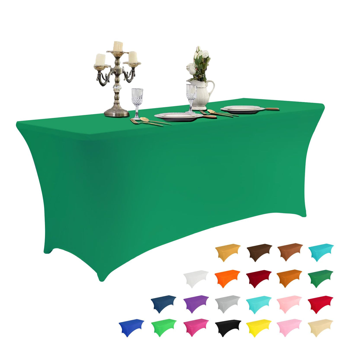 6-Foot Stretch Black Table Cover for Parties & Events