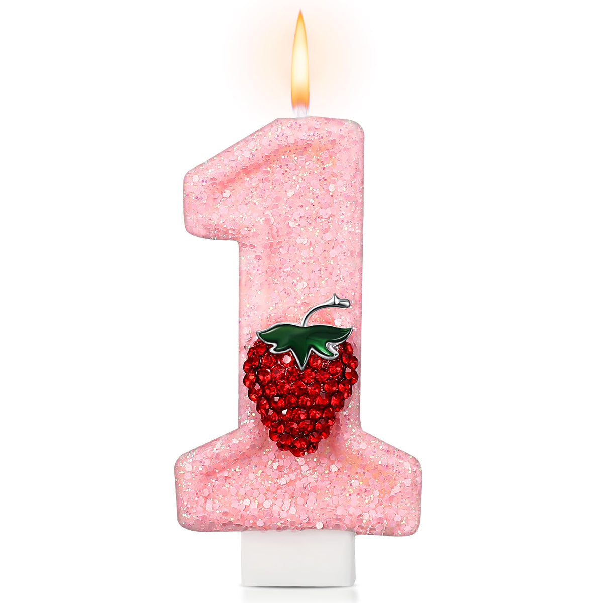 Strawberry Number 1 Candle for First Birthday Cakes