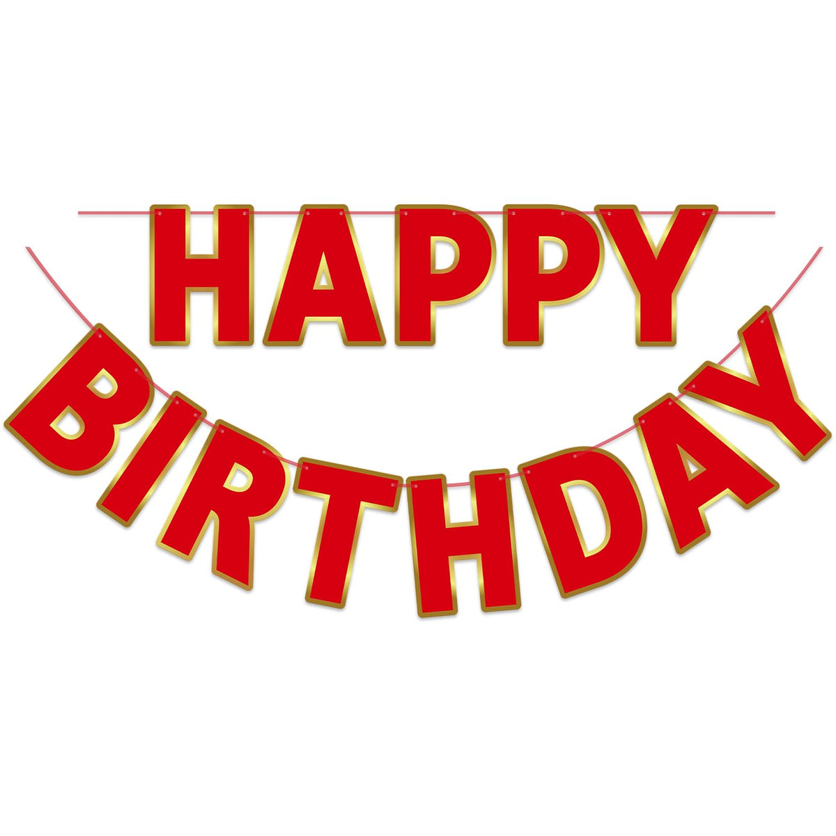 Pre-Strung Happy Birthday Banner for Party Decorations