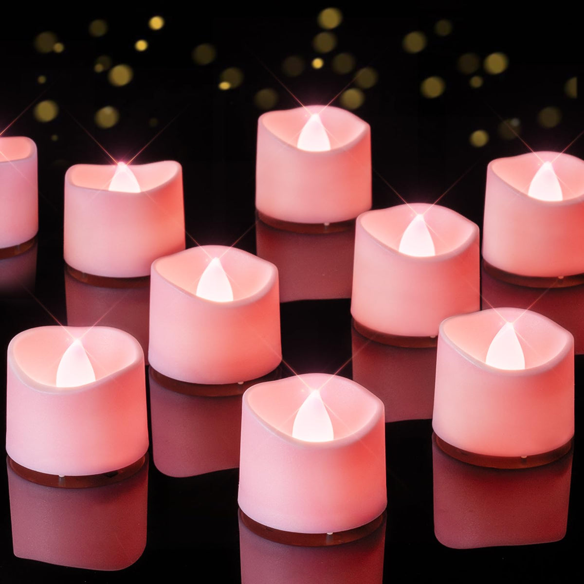 Battery-Operated Flameless Tea Light Candles, 200+ Hours