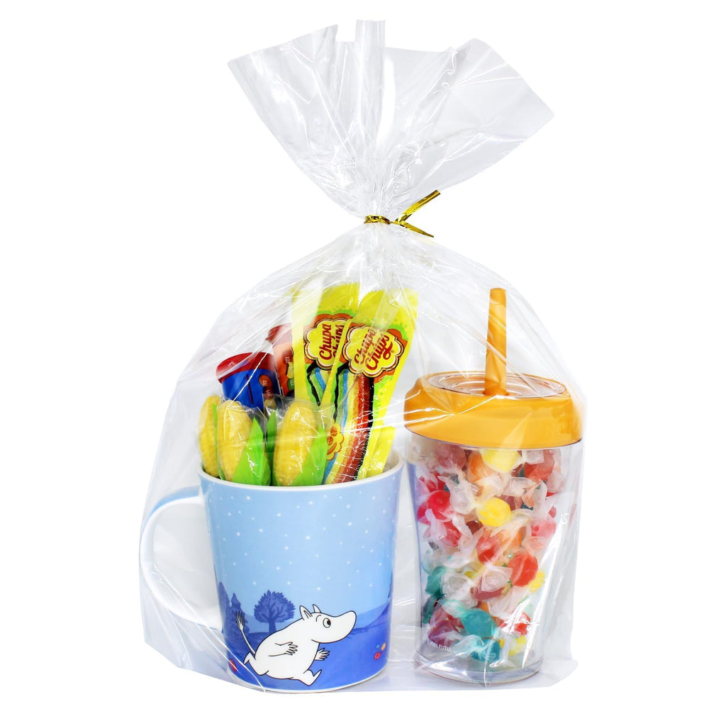 Clear Stand-Up Cellophane Gift Bags with Ties for Party Favors