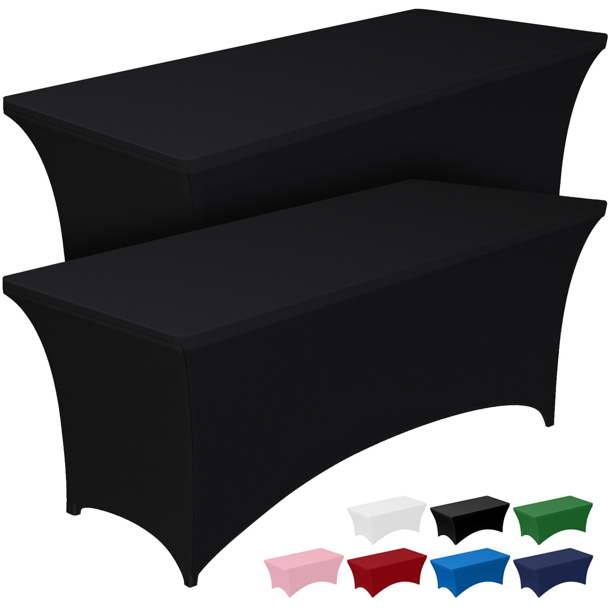 2-Pack Fitted Spandex Tablecloths for Parties & Events