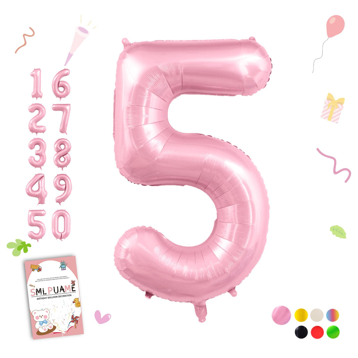 40-Inch Jumbo Foil Number Balloon for Birthday Parties