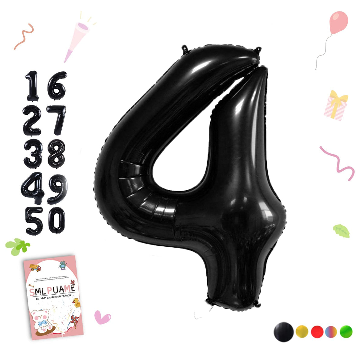 40-Inch Jumbo Foil Number Balloon for Birthday Parties