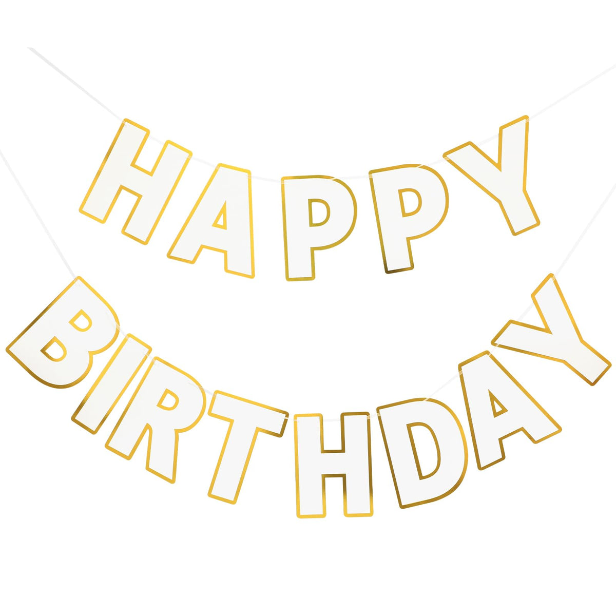 Pre-Strung Happy Birthday Banner for Party Decorations