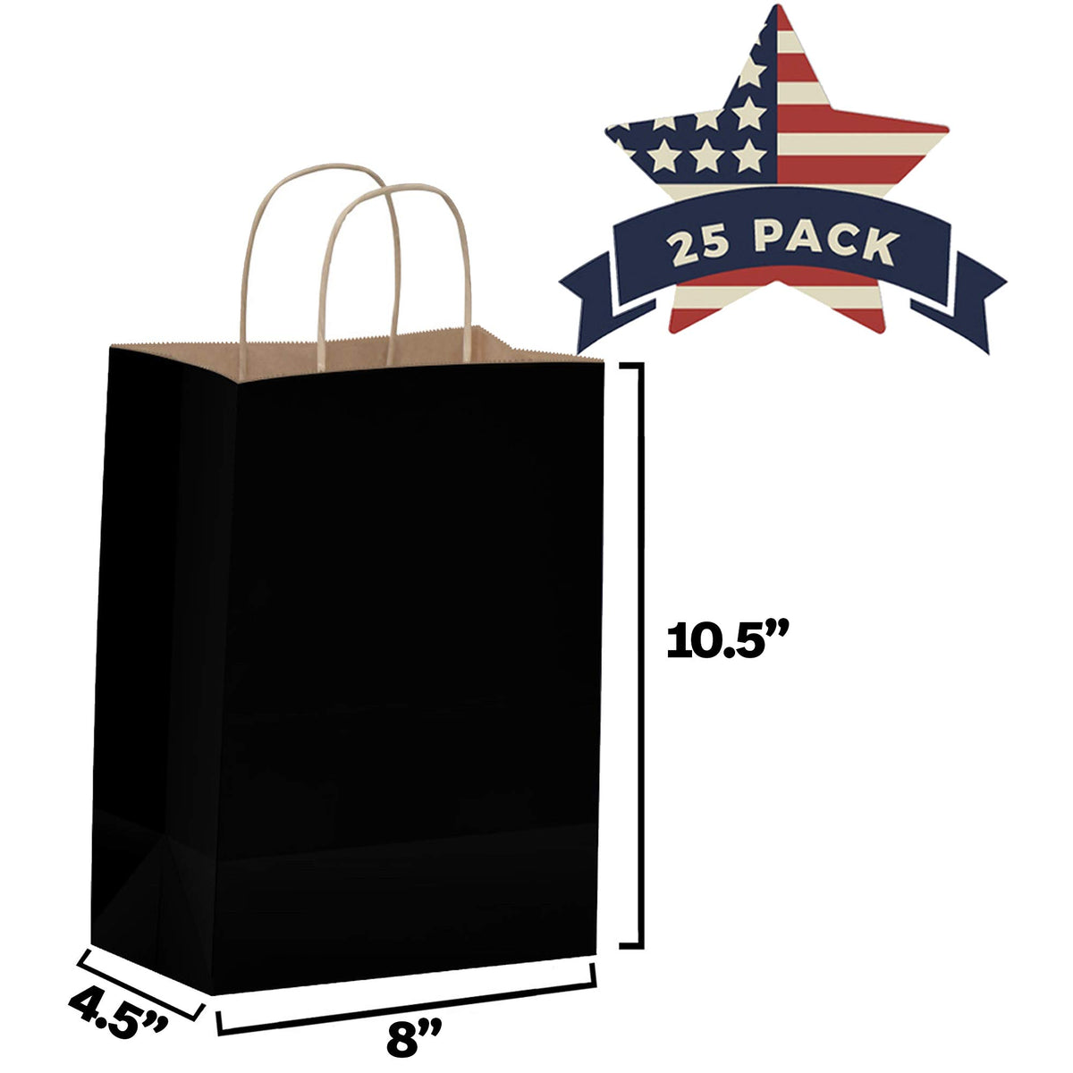 10 x 5 x 13-Inch Kraft Paper Shopping Bags for Party Favors