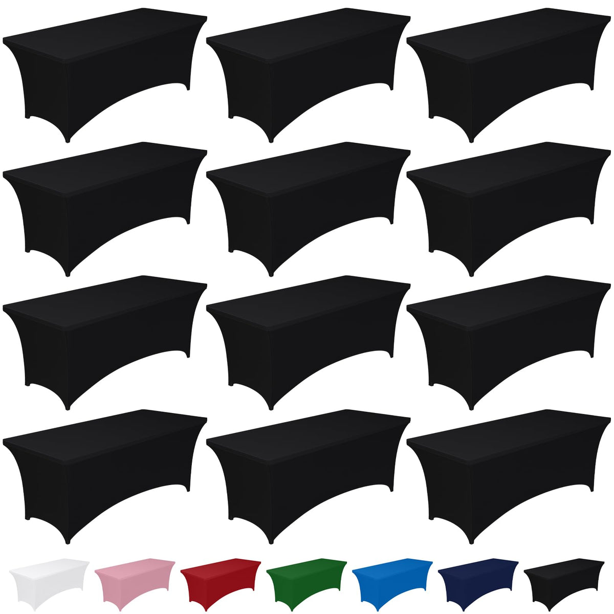 2-Pack Fitted Spandex Tablecloths for Parties & Events
