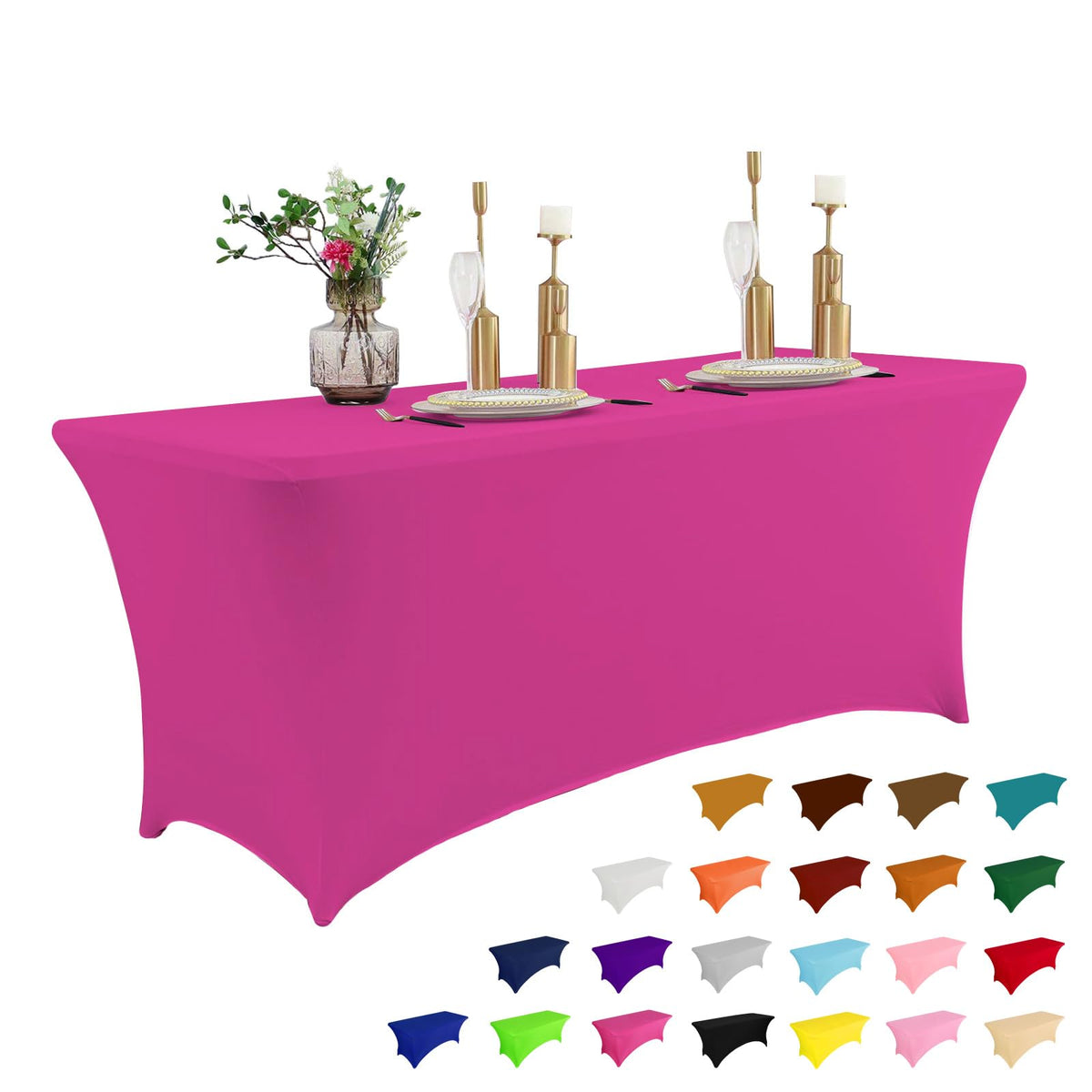 6-Foot Stretch Black Table Cover for Parties & Events