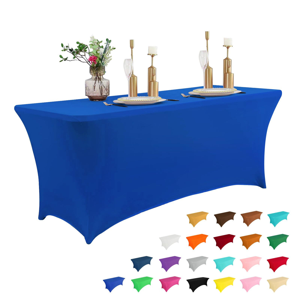 6-Foot Stretch Black Table Cover for Parties & Events