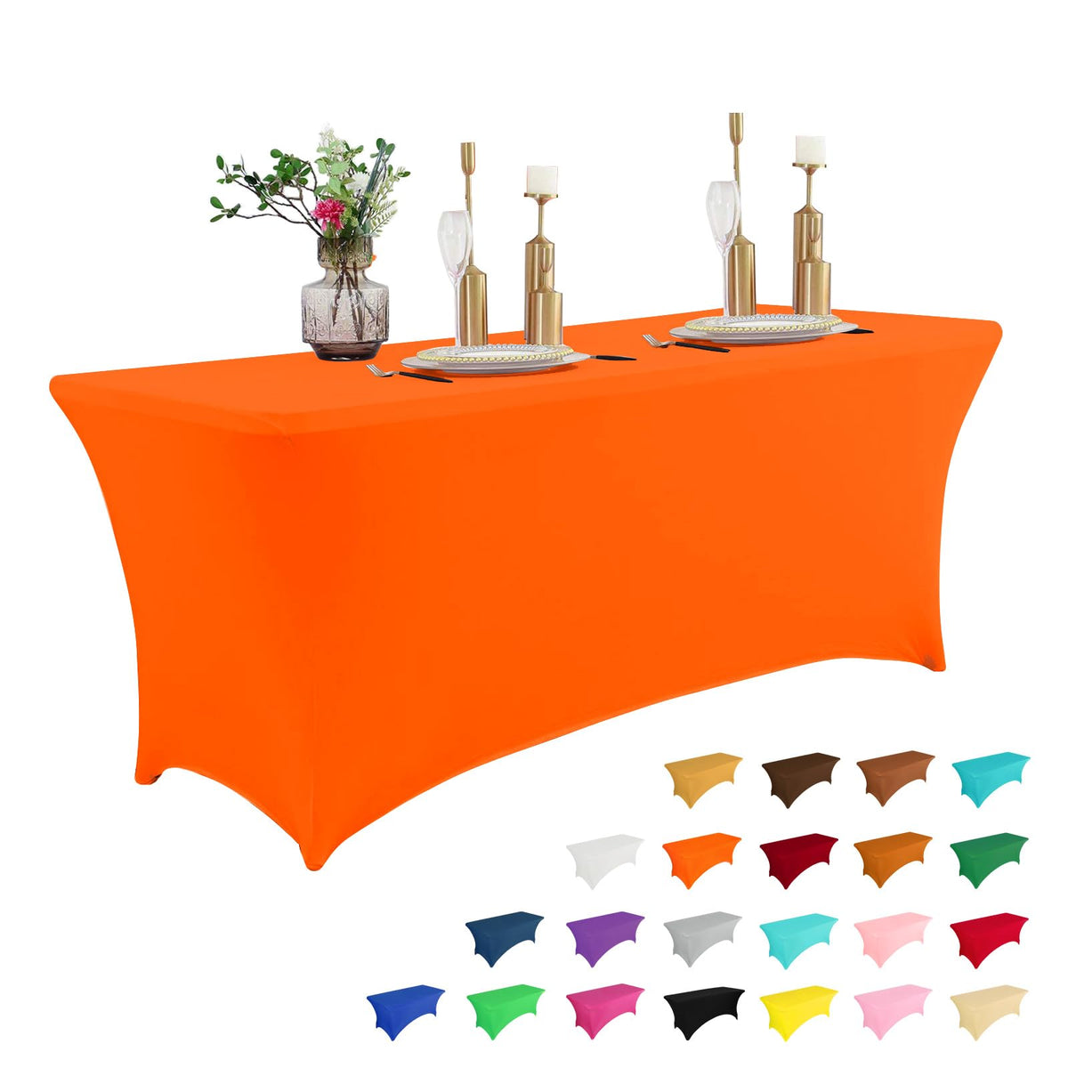 6-Foot Stretch Black Table Cover for Parties & Events